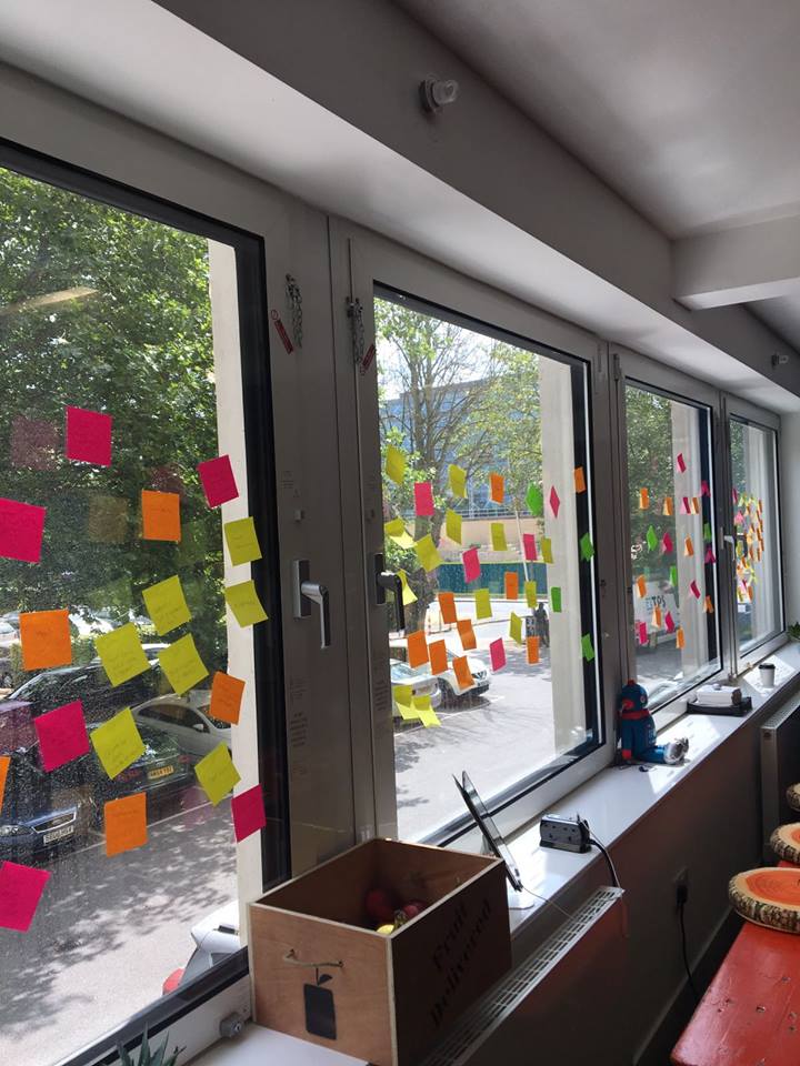 Values brainstorm post it notes
