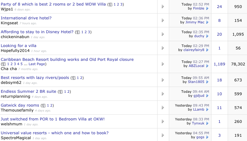 Disney World Forum posts