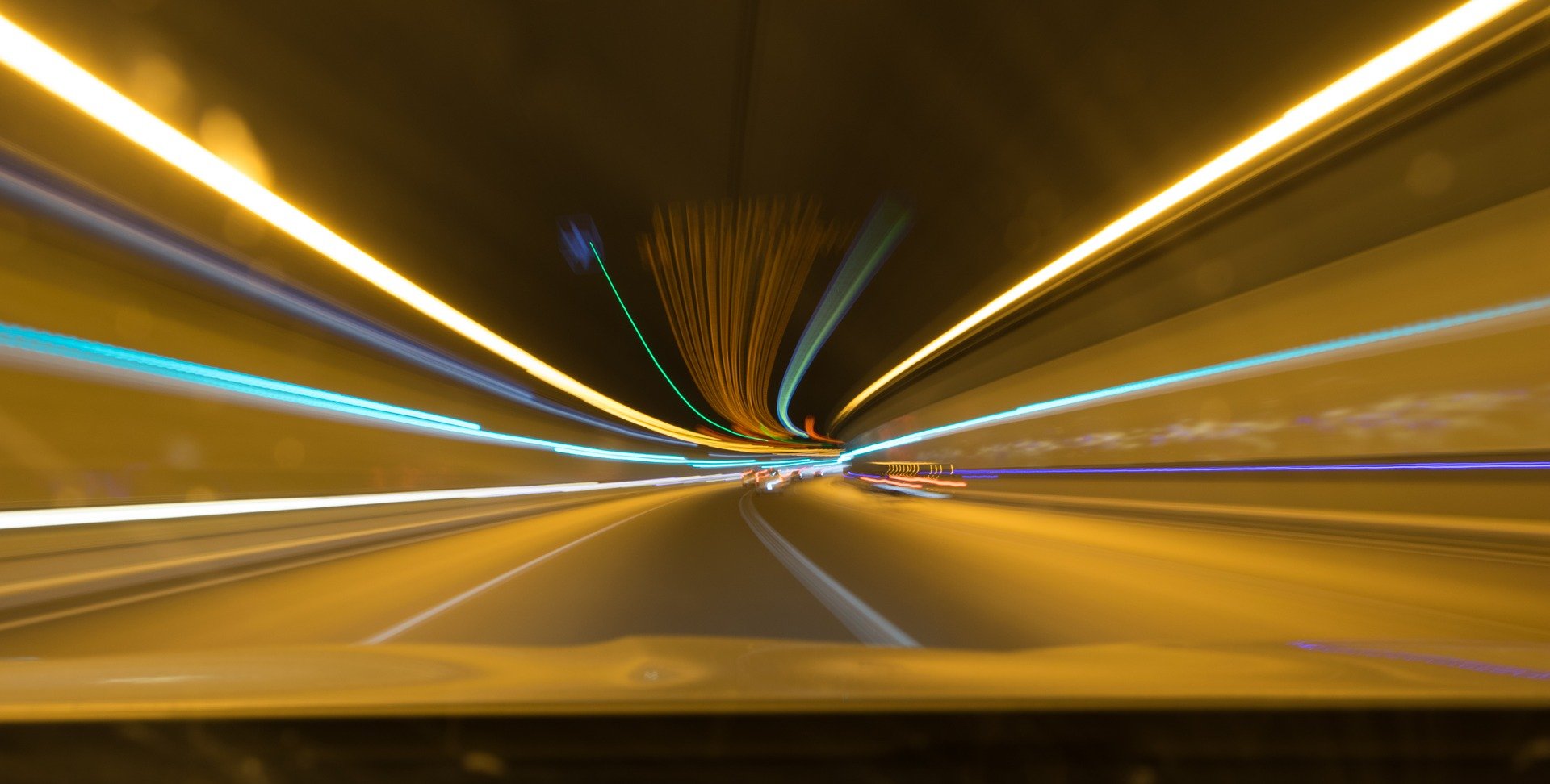 Speeding through tunnel