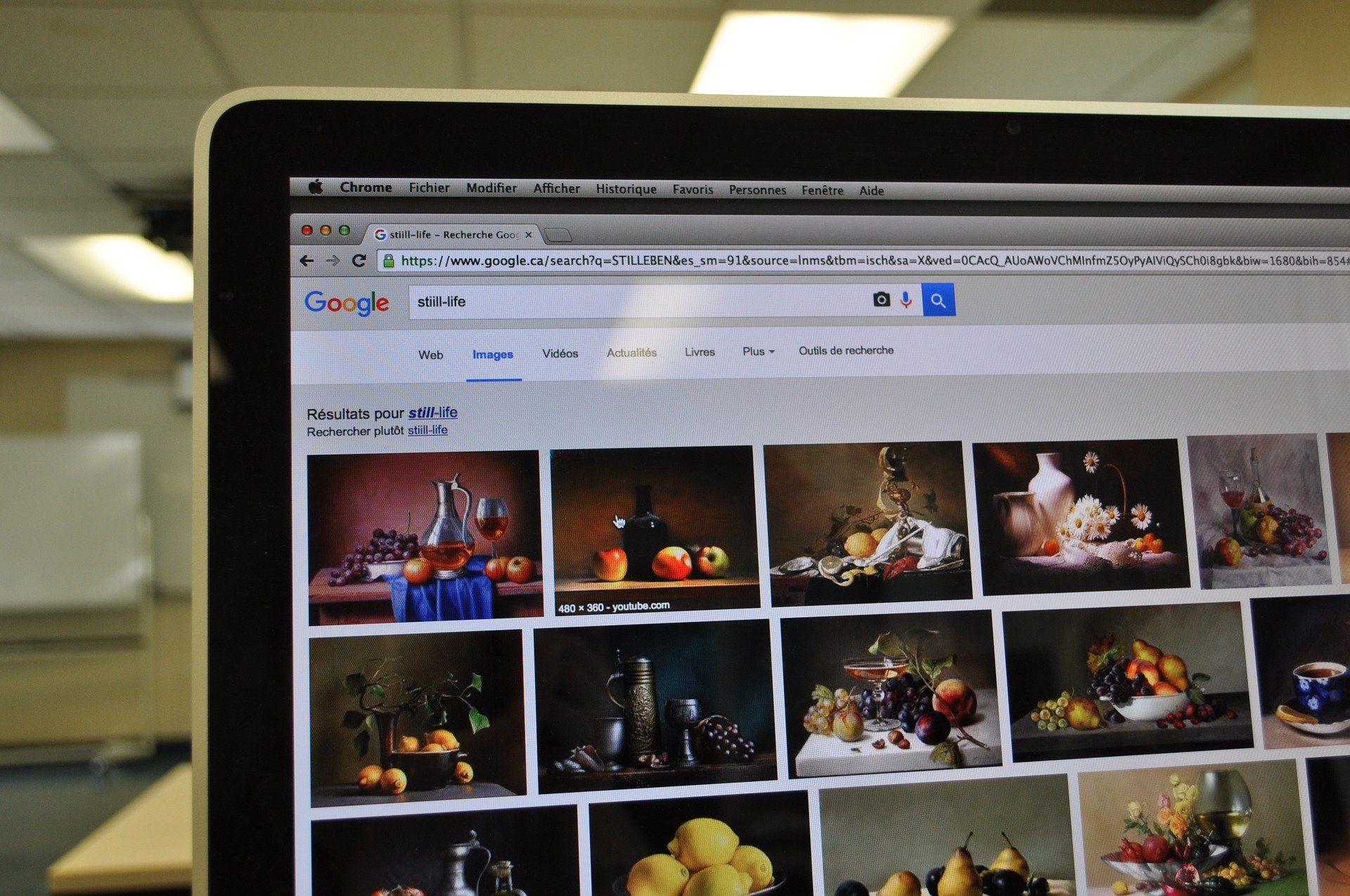 Google Image Search results layout