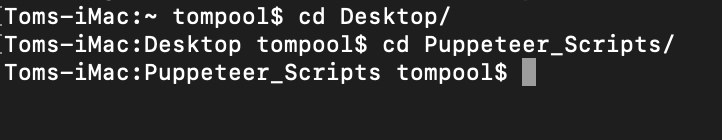 Terminal navigate to folder