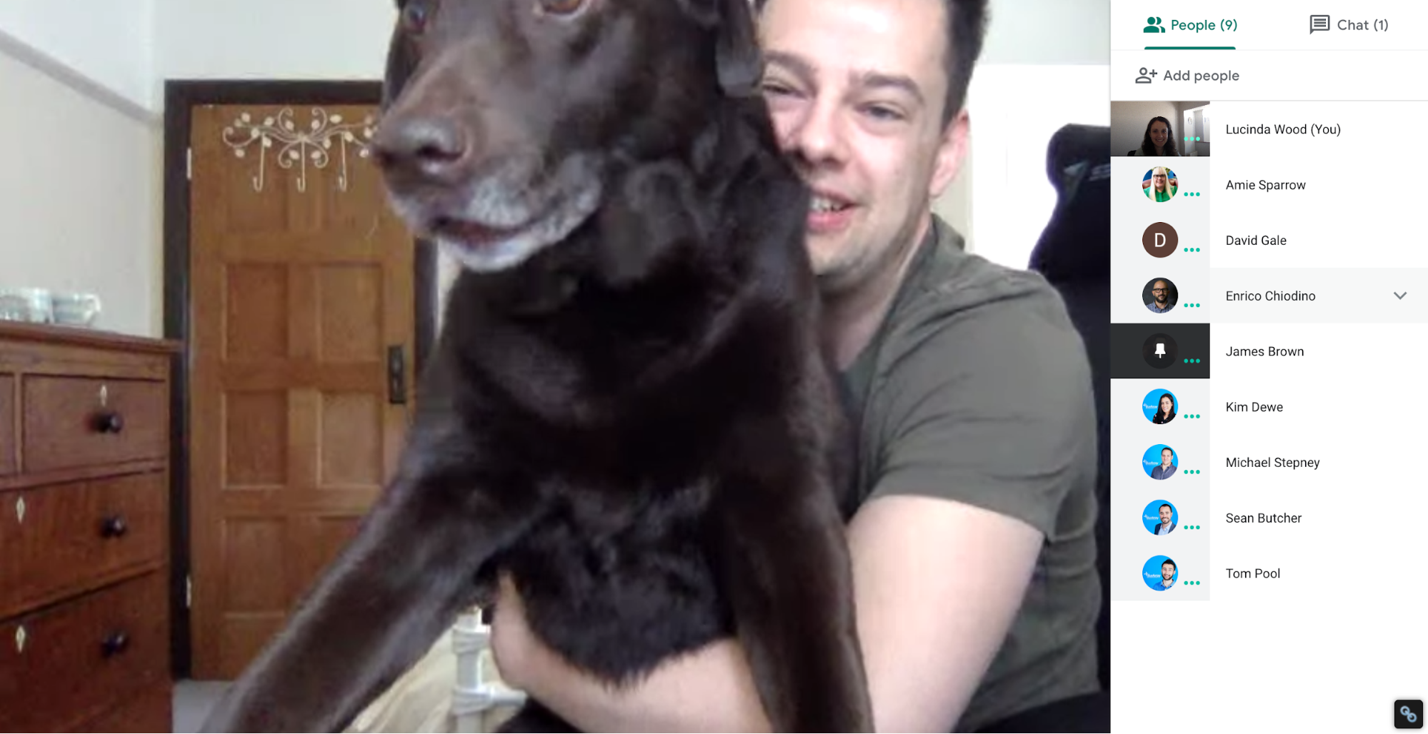 SEO Director James Brown with his dog