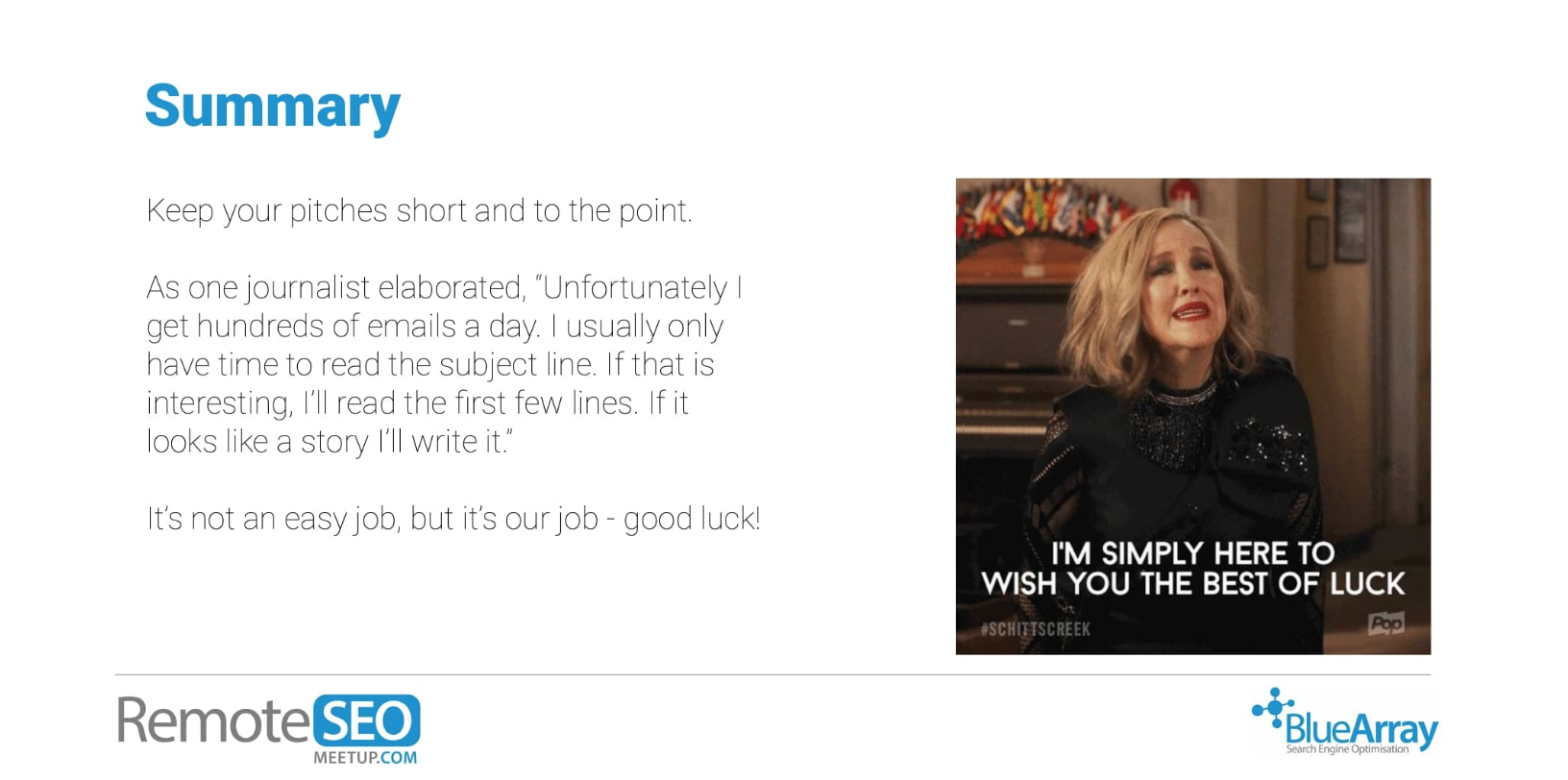 Amie Sparrow summary slide RemoteSEO