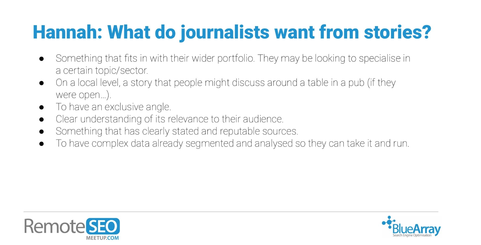 Hannah Butcher summary slide RemoteSEO