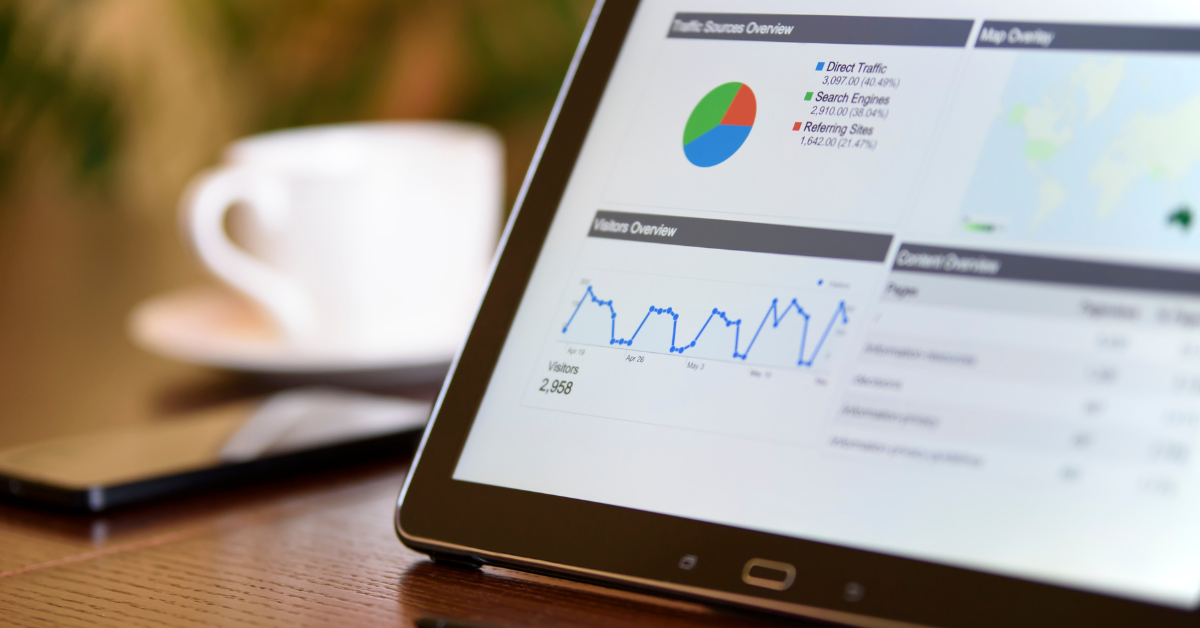 this is an image of reporting on search traffic using an analytics tool like Google Analytics